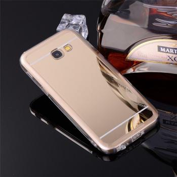 Funda Galaxy J7 Prime,Carcasa Protectora [Trasera] de [Tpu] para Móvil En [Con Efecto Espejo] Ultra-Delgado Caras Cubierta Caso Espejo Funda Case Cover para Samsung Galaxy J7 Prime,Oro Champagne