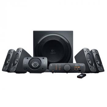 DTS, Altavoces de Sonido Envolvente 5.1 Logitech Z906 con Certificación THX y Dolby, Potencia Pico de 1000W, Compatible con Múltiples Dispositivos y Entradas de Audio, Color Negro