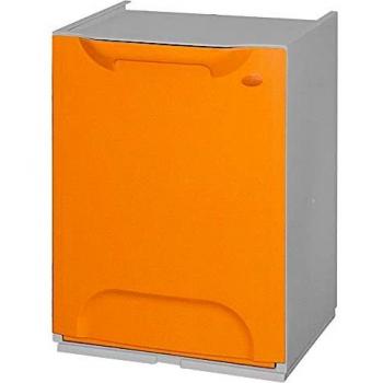 Art Plast R34/1G Cubo de reciclaje plástico apilable, Naranja/Blanco