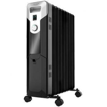 Cecotec Radiador Eléctrico de Aceite 360º Ready Warm 5670 Space Black. 9 Módulos, Bajo Consumo, 2000 W, 3 Niveles de Potencia, Protección contra sobrecalentamiento y antivuelco, Ruedas, 18 m2