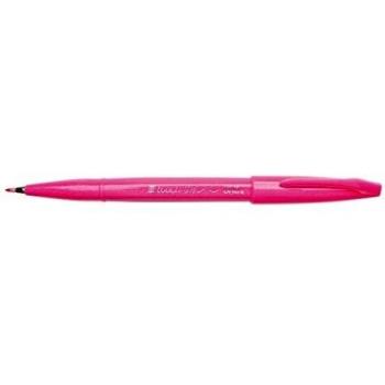 Rotulador de fibra Brush Sign Pen Pentel, rosa, con punta flexible para caligrafía