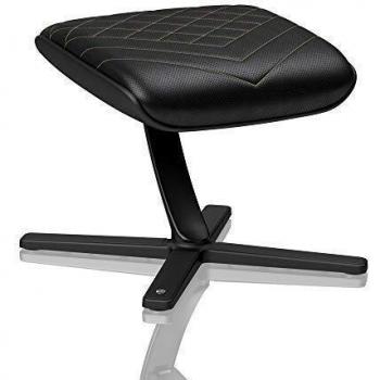 noblechairs Reposapiés para Sillas de Gaming - Sillas de Oficina - Cuero Sintético PU - Reposapiés - Giratorio a 360 ° - Inclinable hasta 57 ° - Negro/Oro