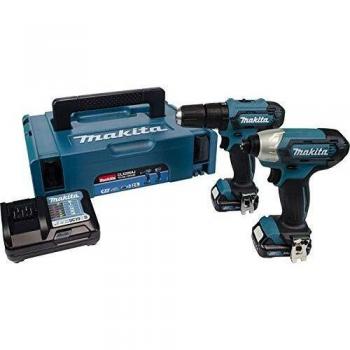 Kit de Taladro Combinado y Atornillador de Impacto Inalámbrico Makita CLX228AJ 12V Max CXT con 2 Baterías de Litio Ion de 2.0Ah