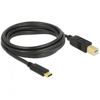 Cable USB 2.0 Tipo C a Tipo B de 3 metros Negro