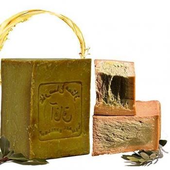 Jabón original de Alepo E4U, 200 g, 50% aceite de laurel y 50% aceite de oliva Vegano, jabón natural, jabón de ducha, jabón de afeitar, receta tradicional de Oriente.