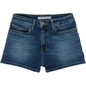 Calvin Klein Bermuda de niña en azul con detalle reflectante y monograma