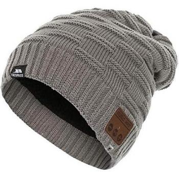 Trespass BLUEBEATS - Gorro para Hombre con Auriculares inalámbricos y Bluetooth, Color Gris Claro