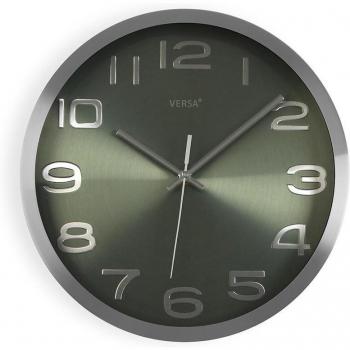 Reloj de Pared Versa Plateado Aluminio 30x30 cm