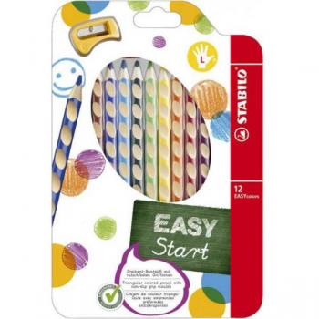 STABILO EASYcolors Lápices de Colores Ergonómicos para Zurdos, Estuche de 12 Piezas Multicolor