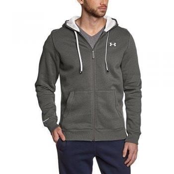 Under Armour CC Storm Rival Sudadera con cremallera y capucha, Hombre, Gris jaspeado / blanco, L