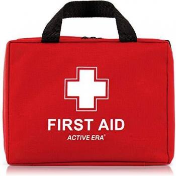 Botiquín de Primeros Auxilios Premium de 220 piezas. Incluye el kit para el lavado de ojos, 2 x Bolsas de Hielo y una Manta de Emergencia. Para el Hogar, Oficina, Coche, Caravana, Viajes y Deportes