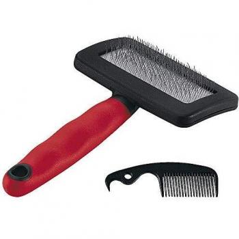 Ferplast Carda para perros y gatos GRO 5944, Peine para quitar el pelo incluido, Ideal para animales de pelo medio y largo, 16 x 9,8 x h 3,3 cm