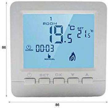 Ledlux - Termostato digital con teclas programables para caldera de gas de pared - Alimentado con 2 pilas AA - Modelo n. LL0250