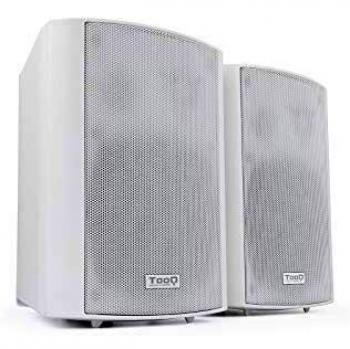 Tooq TQOWS-01W - Altavoces de Pared autoamplificados, Potencia de Salida RMS: 2x30W, frecuencia: 70HZ-16KHZ, 2xRCA, 1x Jack 3.5, reguladores de Volumen, Blanco