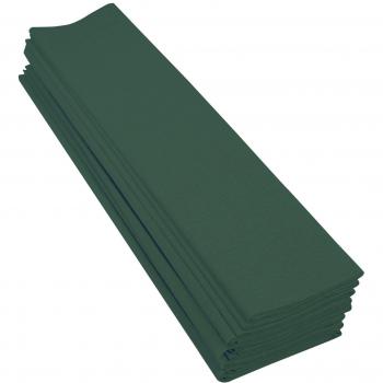 Clairefontaine 901074C - Un paquet de 10 feuilles de crépon standard 2x0,50m, crépâge 40 %, Vert bouteille