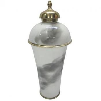 Jarrón DKD Home Decor Dorado Aluminio Bicolor Hierro Moderno (17 x 17 x 41 cm)