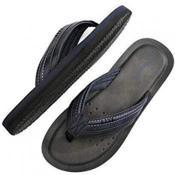 ARRIGO BELLO Chanclas Hombre Flip Flops Cuero Sandalias Verano Antideslizante Piscina Playa Interior Talla 41-46
