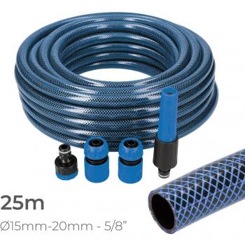 Set de Manguera con accesorios EDM Azul 20 mm x 25 m 5/8