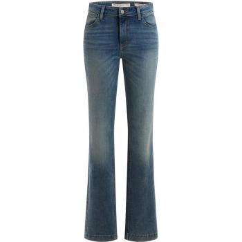 Guess Jeans Light Blue Cotton Boot-cut Pants for Women, Size W27 L32