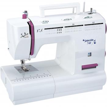 Jata MC740 Máquina de Coser con 66 Diseños de Puntada Pespunte y Zigzag Ojal en 4 Tiempos Con pedal Con Asa para un Fácil Transporte Una Máquina de Coser Portatil Gracias a su Peso de 7,1 kg