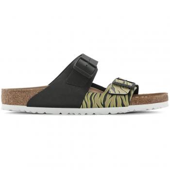 Sandalias Birkenstock Arizona de dos correas para mujer, color negro, tamaño 37 EU (7 US), con hebillas de cuero sintético