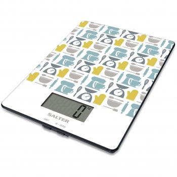 Balanza de Cocina Digital de Precisión Salter 1102 con Diseño en Vidrio, Capacidad de 5 kg, Medición de Líquidos y Función de Adición