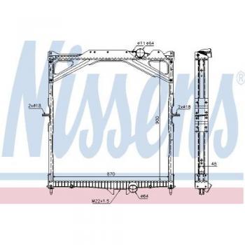 Radiador de refrigeración del motor NISSENS 65467A