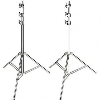 Neewer – Soporte para luz de Acero Inoxidable Plata, 86.6 /220 cm Plegable y portátil Resistente Soporte para Studio de luz, Monolight y Otros Equipos de fotografía