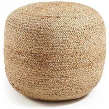 Kave Home - Puf Doc Redondo Ø 50 cm de Yute Trenzado