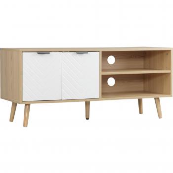 HOMCOM Mueble para TV de Estilo Moderno con 2 Puertas y 2 Estantes, Apto para Televisores de hasta 46 Pulgadas, Dimensiones 110x39x48,8 cm