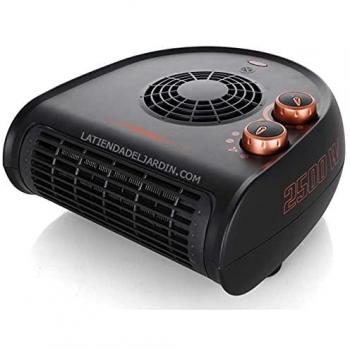 Calefactor Horizontal Orbegozo 1250W-2500W Negro-Bronce con Selector Rotativo y Función Ventilador