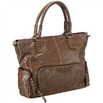 Sansibar Bora - Bolso de mano de cuero mujer, color verde, talla 40x30x14 cm