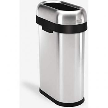 Simplehuman 50L Slimline Open Top Trash Can - Brushed Stainless Steel
