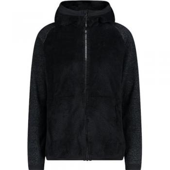 CMP Women's Fixed Hood Sweat Jacket - Black - Size 44/XL