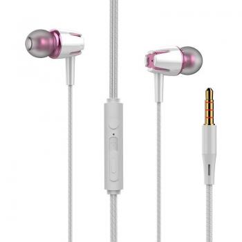 Auriculares Deportivos con Cancelación de Ruido 3.5mm, Tapones Universales con Control de Subwoofer y Micrófono para Móvil, iPhone y MP3