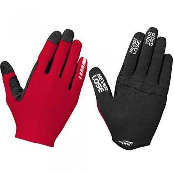 GripGrab Aerolite InsideGrip Langfinger Profi MTB - Guantes de Ciclismo sin Acolchado y Antideslizantes, Color Rojo, S