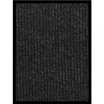 Felpudo de Rayas 40x60 cm Tapete Estera Barrera Entrada Color Antracita y Rojo