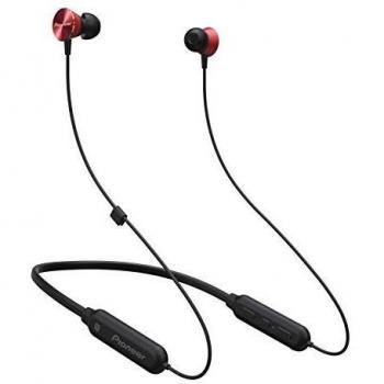 Pioneer SE-QL7BT(R) Auriculares intraaurales Bluetooth (Cuerpo de Aluminio, Panel de Control, micrófono, NFC, 7 Horas de reproducción, cómodo de Usar, para iPhone, Smartphones Android), Rojo