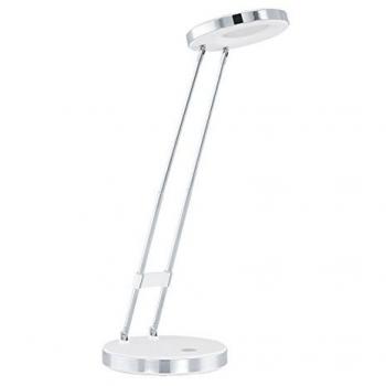 Lámpara de sobremesa LED Eglo Gexo 3W, blanca y cromada, luz cálida integrada