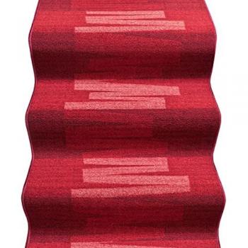Alfombra Bordada para Escalera 67x500 cm Zig Zag Burdeos - 100% Hecho en Italia