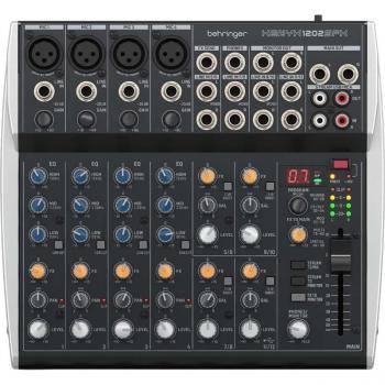 BEHRINGER XENYX 1202SFX Mesa de Mezclas con 12 canales, efectos integrados, preamplificadores de micrófono Xenyx, ecualizador de 3 bandas por canal, salida principal y