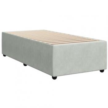 Cama solar sin colchón de terciopelo gris claro 100x200 cm