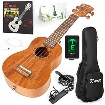 Kit de Inicio para Ukulele Soprano de 21 pulgadas en Caoba con Bolsa, Afinador, Correa y Manual para Principiantes