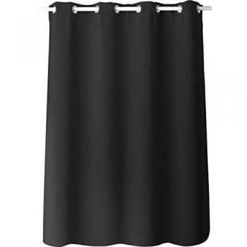 Cortina Opaca Unicolor con 8 Ojetes - Negra - 140 x 180 cm