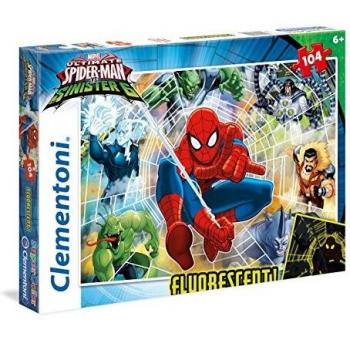 Clementoni - Puzzle 104 Piezas Spiderman-Puzzle Fluorescente