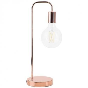 Lámpara de mesa industrial minimalista sin pantalla Savena de metal cobrizo 48 cm