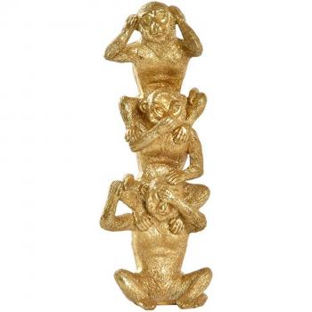Figura Decorativa DKD Home Decor Dorado Monos 9 x 7 x 25 cm