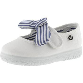 Victoria Ojalá Striped White Canvas Mary Jane Shoes for Kids