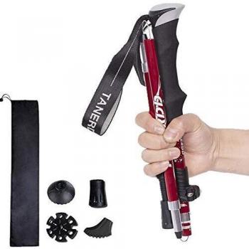Bastón de Senderismo,Bastón de Trekking Plegable Anti-Choque Ultra Ligero Ajustable - Bastones de Marcha para Practicar Senderismo, Caminar, Viajar, Viajes de Mochilero