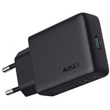 AUKEY USB C Cargador de Red, 27W con Power Delivery 3.0 Cargador de Pared USB Compatible con MacBook, iPad Pro Air, iPhone SE, Google Pixel 4XL, Nintendo Switch, AirPods Pro, Samsung S10/S9, LG, Sony